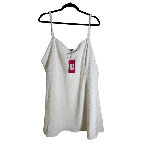 Beginning Boutique Angel Wings White Mini Dress Smocked Back Spaghetti Strap, 16 - Picture 3 of 11